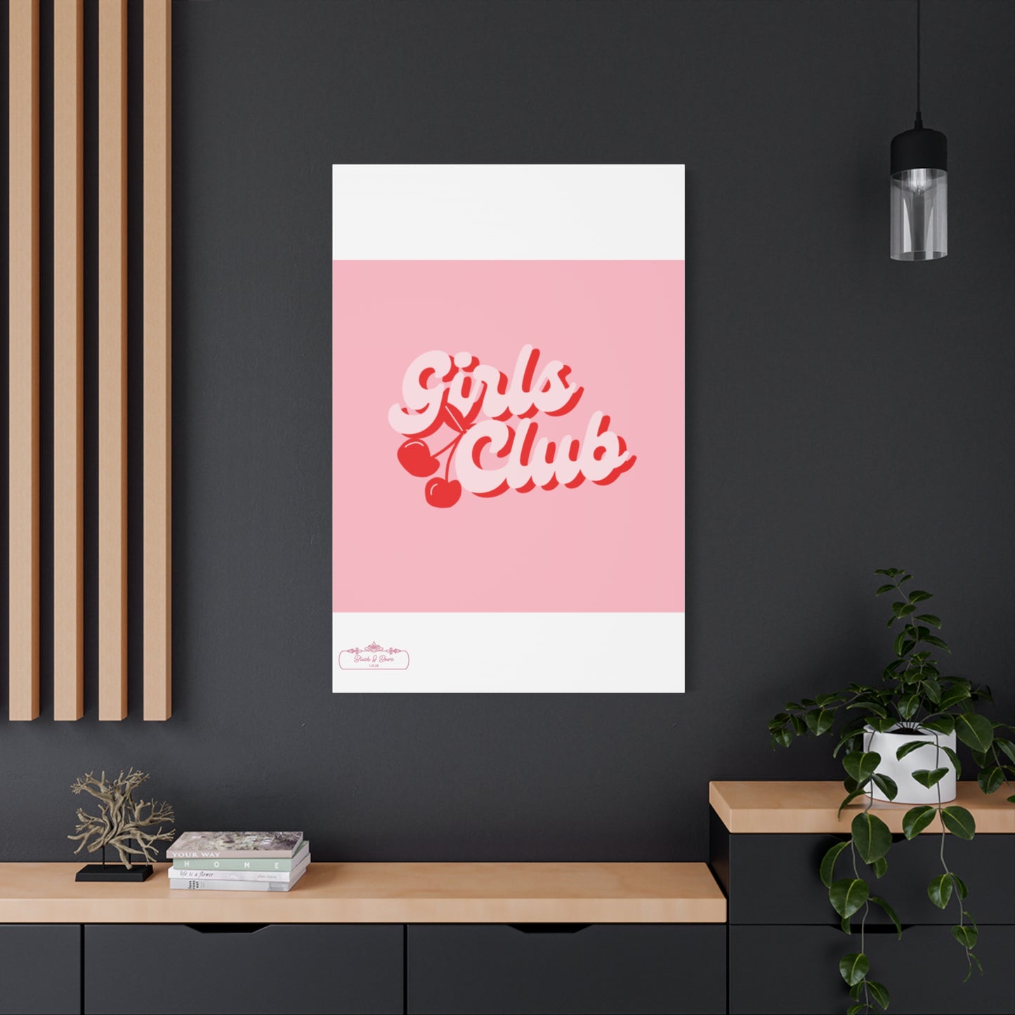 "Girls Club" Pink Trendy Canvas Poster