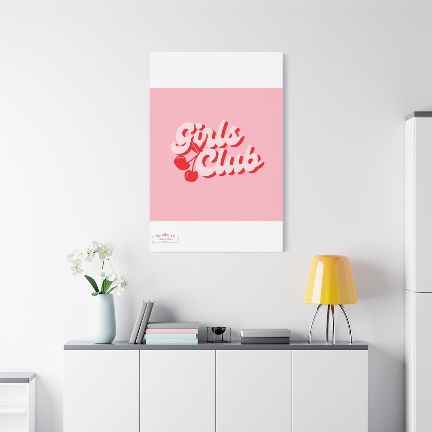 "Girls Club" Pink Trendy Canvas Poster