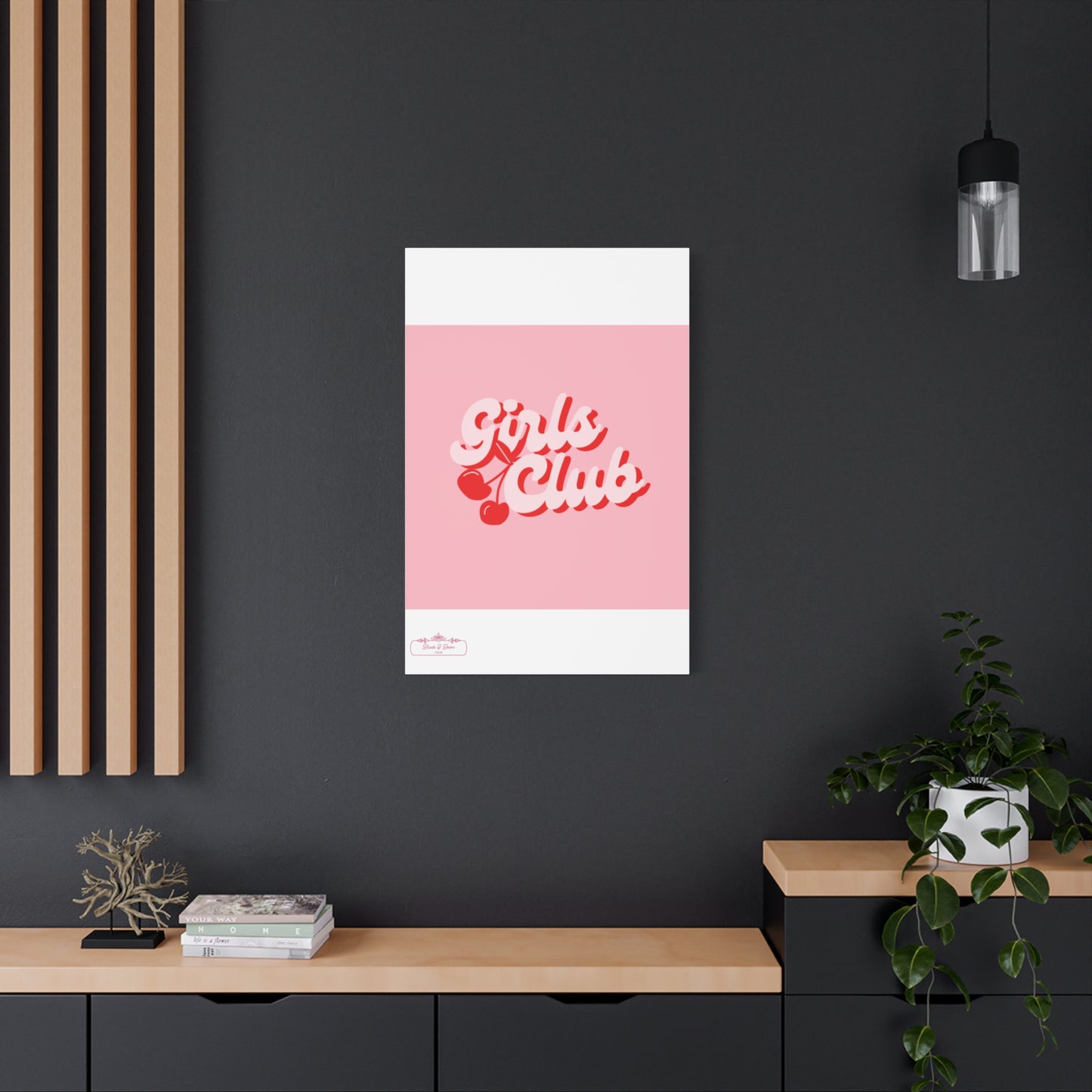 "Girls Club" Pink Trendy Canvas Poster